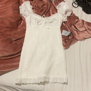 Ruffled white dress!